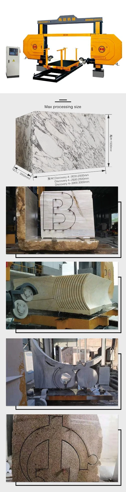  CNC único Diamond Bridge Saw Granite grande e máquina de mármore do corte por blocos do cortador de pedra da pedreira da serra do fio