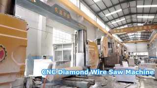 Máquina de serra de fio de diamante CNC de 4 eixos para corte de blocos de granito e mármore e perfilamento de pedra 3D