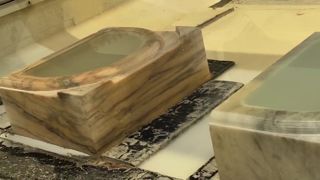 Escultura de pedra do CNC 3D de 5 linhas centrais que cinzela a eficiência elevada do roteador