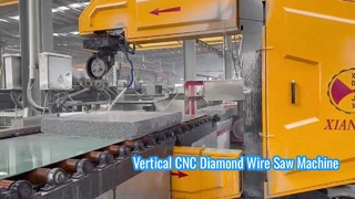 Máquina vertical de serra de fio diamantado CNC para perfilamento de pedra 3D e corte de bloco