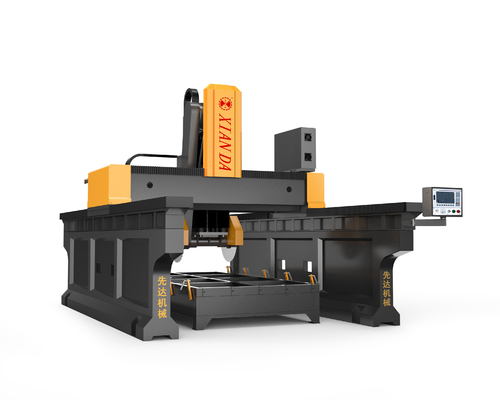 Tipo da ponte do feixe duplo que corta o sistema do Cnc da linha central da máquina de trituração 3