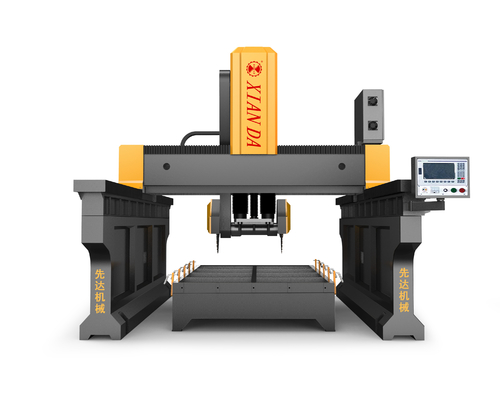 Tipo da ponte do feixe duplo que corta o sistema do Cnc da linha central da máquina de trituração 3