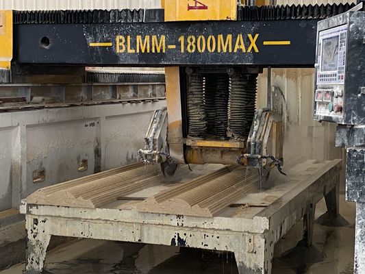 Máquina de corte de perfis de pedra com ponte de duas vigas tipo linear de corte e moagem