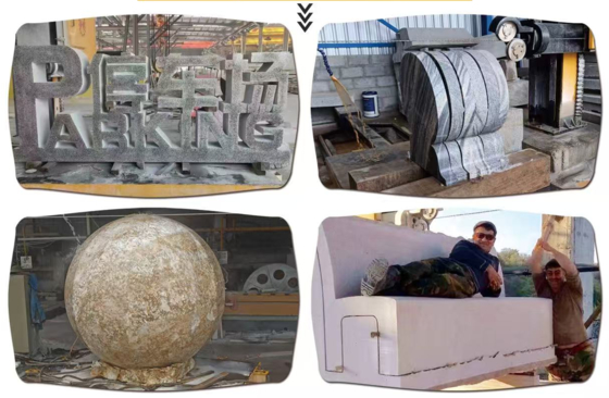 Máquina de corte de pedra de precisão para formas especiais e desenhos curvos de 4 eixos CNC