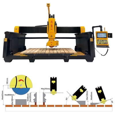 Máquina de corte de pedra de ponte de 5 eixos CNC Granito & Marble Profiling Saw
