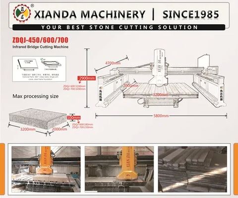 Máquina de corte de pedra de quatro fatias para colunas de granito, mármore e quartzo