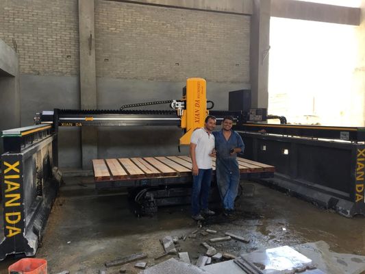 Infrared Middle Block Bridge Cutting Machine with 3200*2000mm Worktable 0-85° Tilting and 0-90° Rotation for Granite & Marble