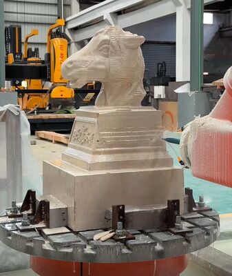 Máquina de corte de pedra por robô CNC de 6 eixos com comando interpolado e fuso BT40 para escultura em larga escala até 3100 mm