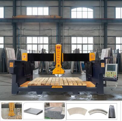 Máquina de corte de pontes de eixo 4+1 com mesa de trabalho de 3200x2000mm e potência do motor de 15kw/18.5kw para corte de pedra de precisão