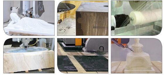 Roteador CNC de 5 eixos com 20 kW BT40 Fuso Verdadeiro Controle Simultâneo de 5 eixos e Design de Tabela Híbrida para Corte de Pedra de Precisão