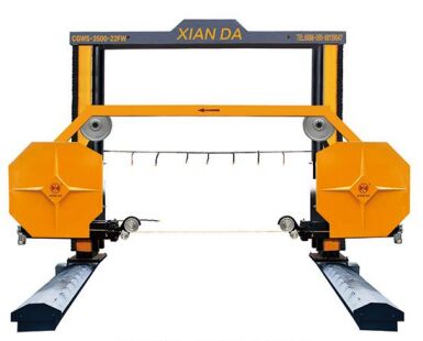 Máquina de serra de arame de diamante móvel com 3500*3500*2200mm de tamanho máximo de processamento e controle CNC/PLC para corte de pedra de alta precisão