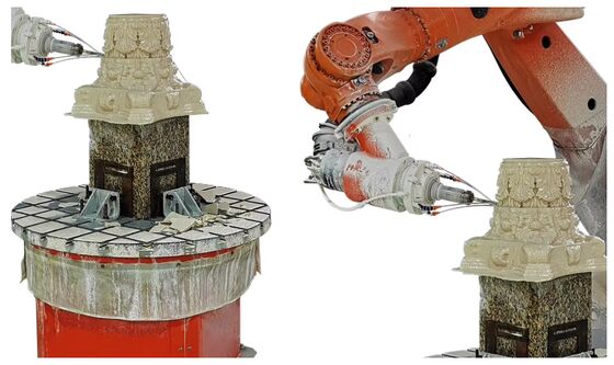 Máquina de corte de pedra de robô CNC de 6 eixos com comando interpolado e fuso BT40 para escultura em larga escala de 3100 mm