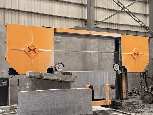 Máquina de Corte de Fio Diamantado com Controle PLC para Granito e Mármore com Tamanho Máximo de Processamento de 3500x3500x1800mm e Motor Principal de 15KW