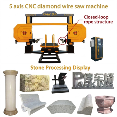 Máquina de serragem de fio de diamante CNC de 5 eixos para corte de granito e mármore com tamanho de processamento de 2600 × 3000 × 1500 mm