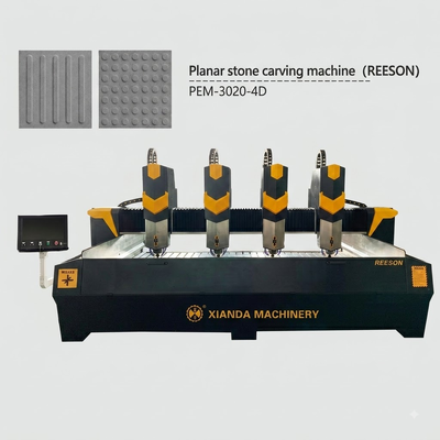 Máquina de escultura de pedra CNC elétrica com precisão de 0,02 mm e velocidade do ar de 15 m / min para pedra de pavimentação tátil
