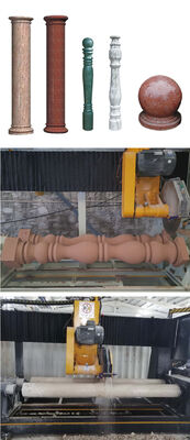 Máquina de corte de pilares de coluna sólida PLC/CNC para processamento de granito de mármore