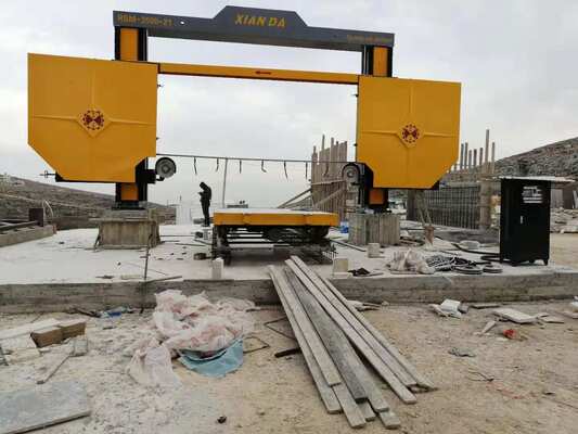 PLC Control Diamond Wire Saw Machine with Synchronous Screw Drive for 3500*3500*2100mm Stone Block Dividing